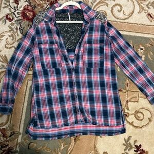 Free people women’s sequined flannel